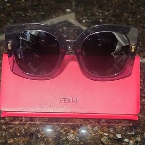 Fendi Black Sunglasses with Gold Detail